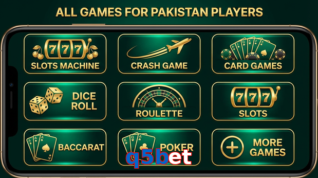 Main screen of Q5bet games page for PK players